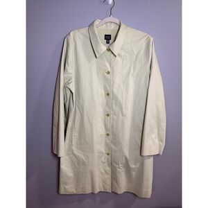 Eileen Fisher Cream Button-Front Trench Coat